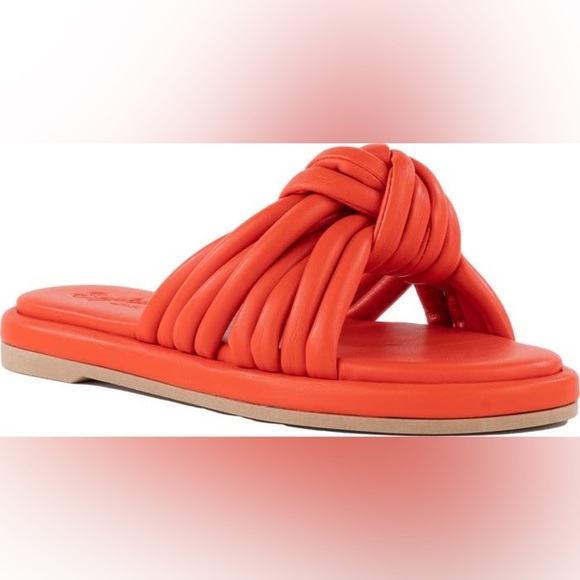 Shoes - NWOT 7.5 Seychelles Simply the Best Slide Sandal, Orange Red